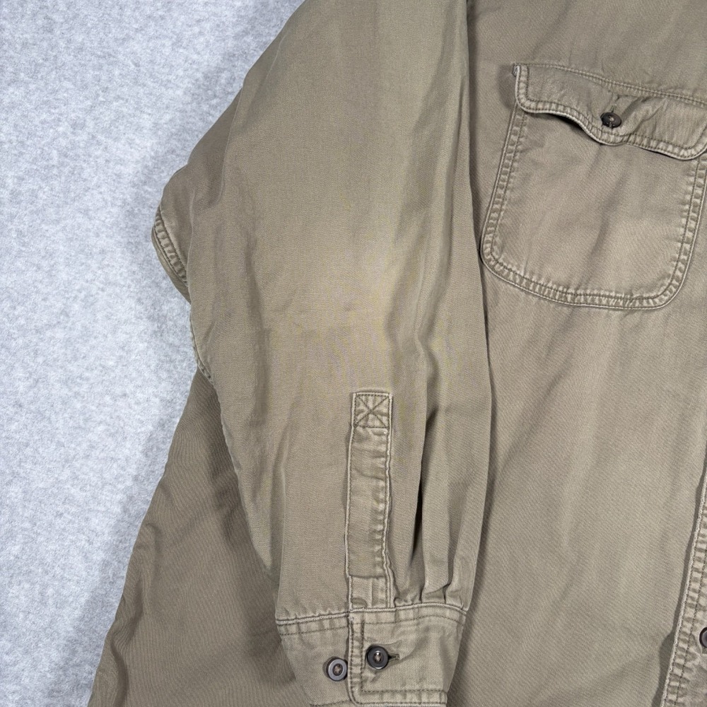 L.L.Bean Hurricane Shirt Button-Up Shirt Mens 2XL Beige Flannel Lined Distressed - Picture 7 of 12